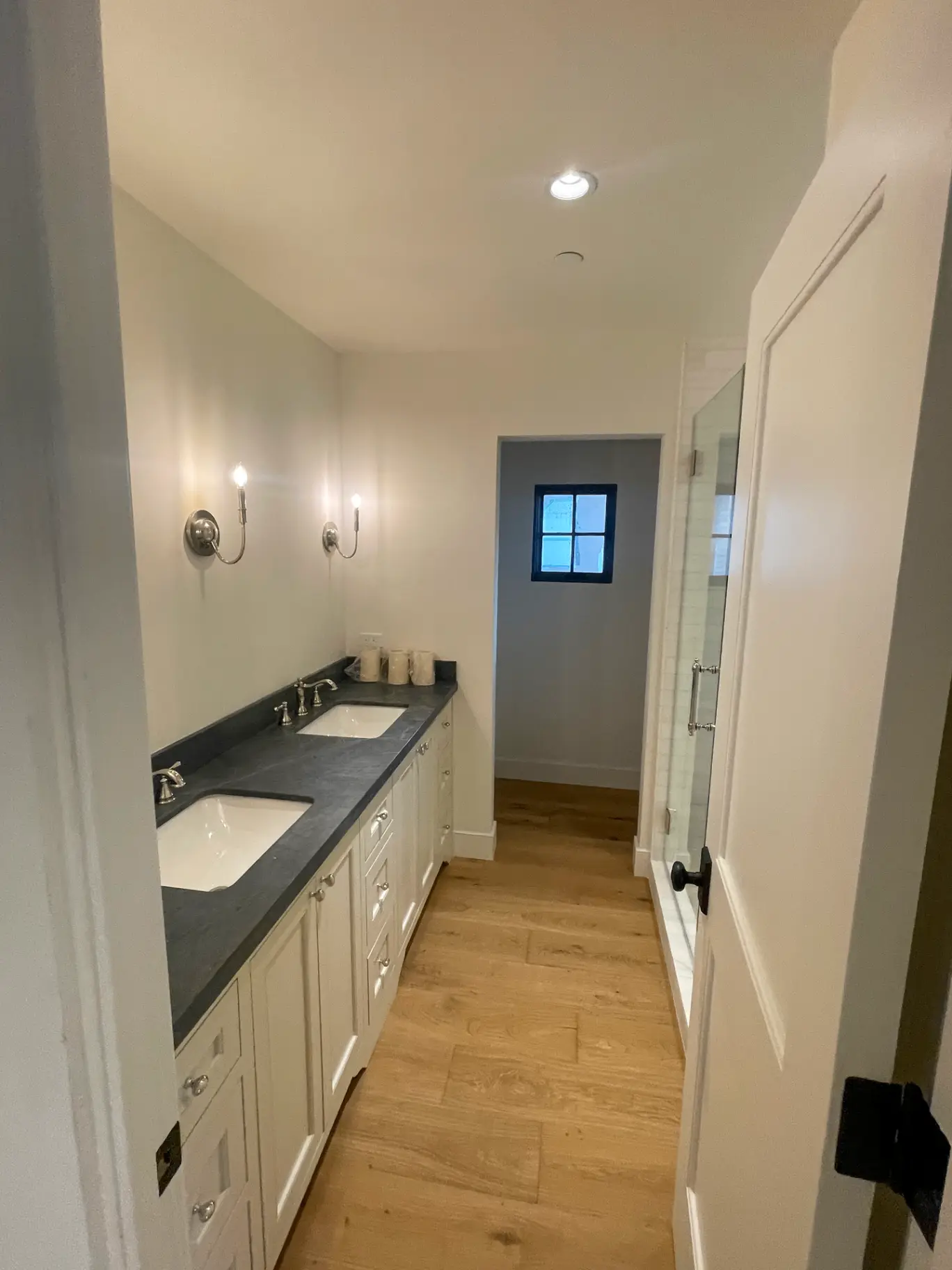 Scottsdale bathroom vanity refinished with a moisture resistant cabinet coating that stands up to daily humidity