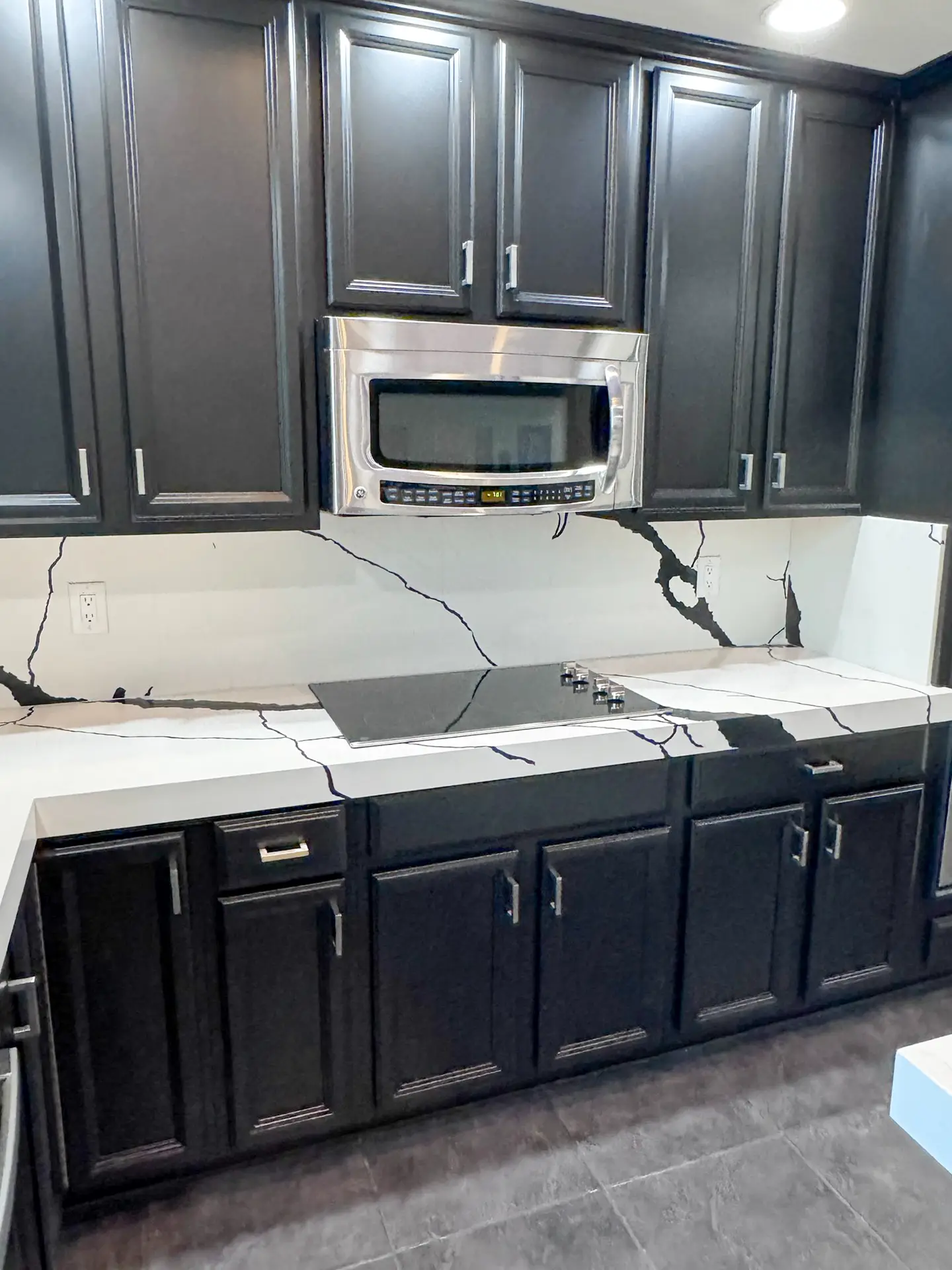 The same Gilbert sink wall after painting with a fresh light finish that makes the workspace feel bigger